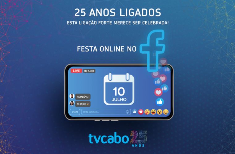 TVCABO vai realizar uma festa online para celebrar os 25 anos de história
