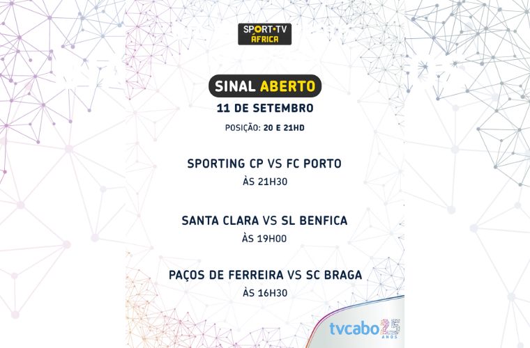 Sport TV África em sinal aberto 10/09/2021 Sport TV África em sinal aberto 10/09/2021